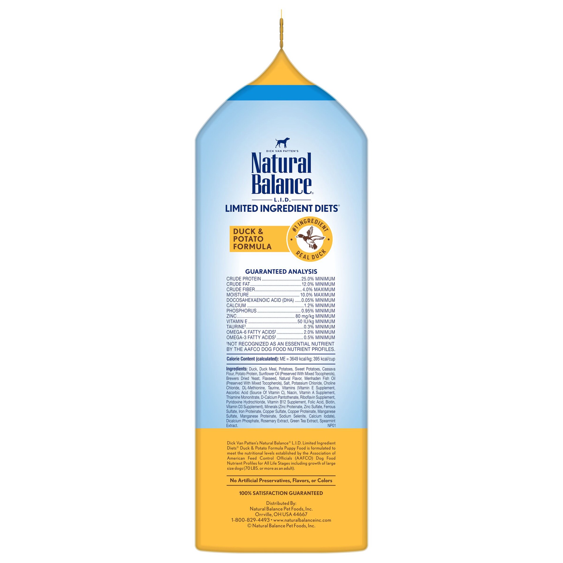 slide 5 of 5, Natural Balance L.I.D. Limited Ingredient Diets Duck & Potato Puppy Formula Dry Dog Food, 4 Pounds, 4 lb