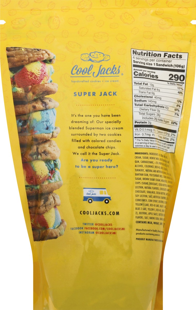 slide 3 of 13, Cool Jacks Super Jack Ice Cream Sandwiches 4 ea, 4 ct