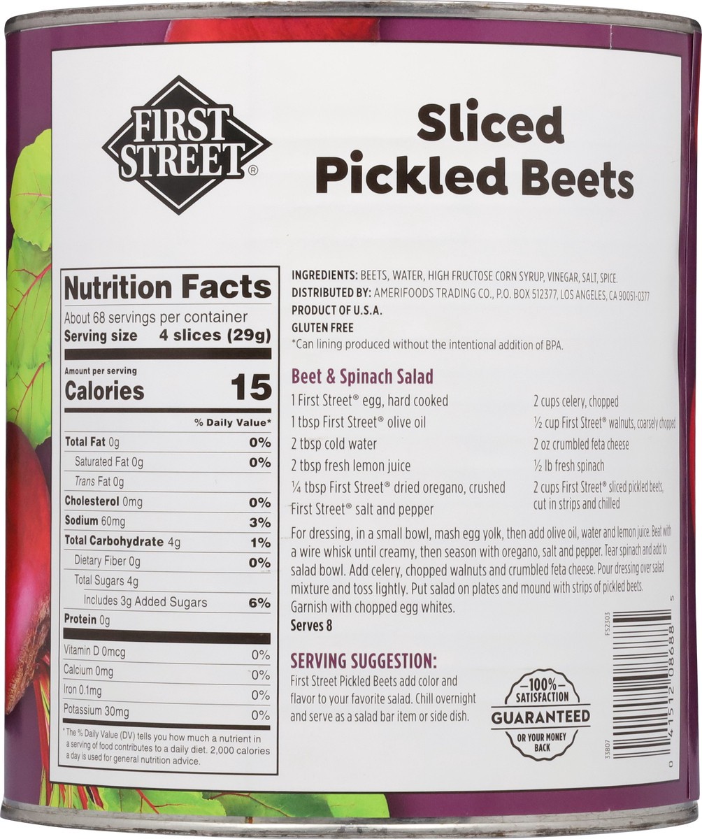 slide 12 of 13, First Street Sliced Pickled Beets, 105 oz