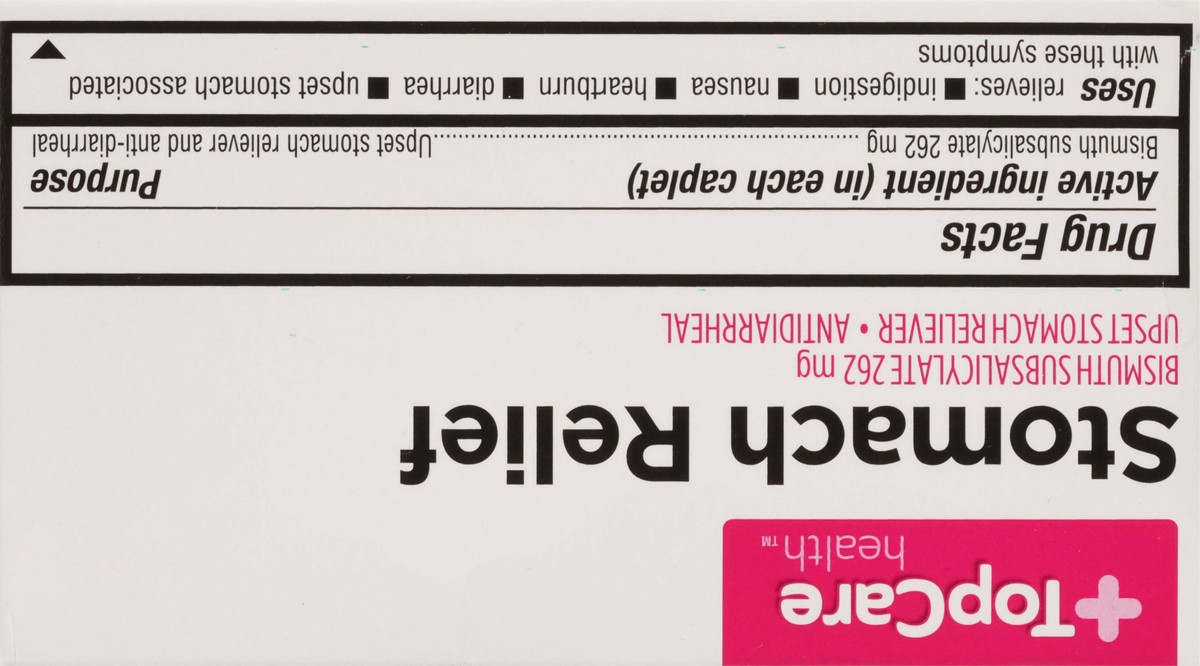 slide 7 of 9, TopCare Health 262 mg Stomach Relief 40 Caplets, 40 ct