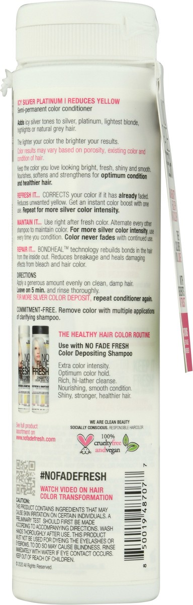 slide 6 of 9, No Fade Fresh Icy Silver Platinum Color Depositing Conditioner With Bondheal Bond Rebuilder, 189 ml