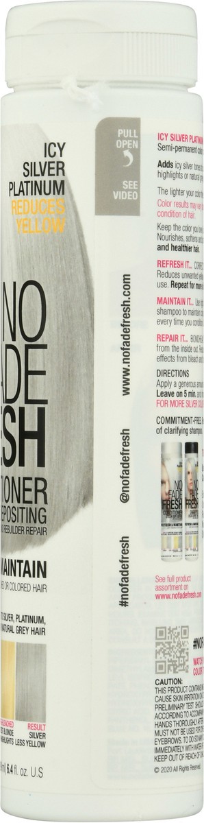 slide 8 of 9, No Fade Fresh Icy Silver Platinum Color Depositing Conditioner With Bondheal Bond Rebuilder, 189 ml