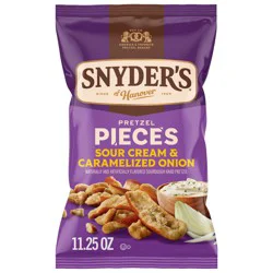 Snyder's of Hanover Sour Cream & Caramelized Onion Pretzels, 11.25 oz Bag