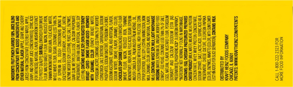 slide 7 of 9, Lunchables Turkey Cheddar Sub Sandwich with Mini Chocolate Chip Cookies and Capri Sun 100% Juice Fruit Punch, 9.8 oz Box, 10.2 oz