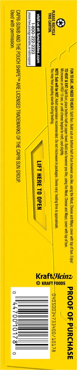 slide 2 of 9, Lunchables Turkey Cheddar Sub Sandwich with Mini Chocolate Chip Cookies and Capri Sun 100% Juice Fruit Punch, 9.8 oz Box, 10.2 oz