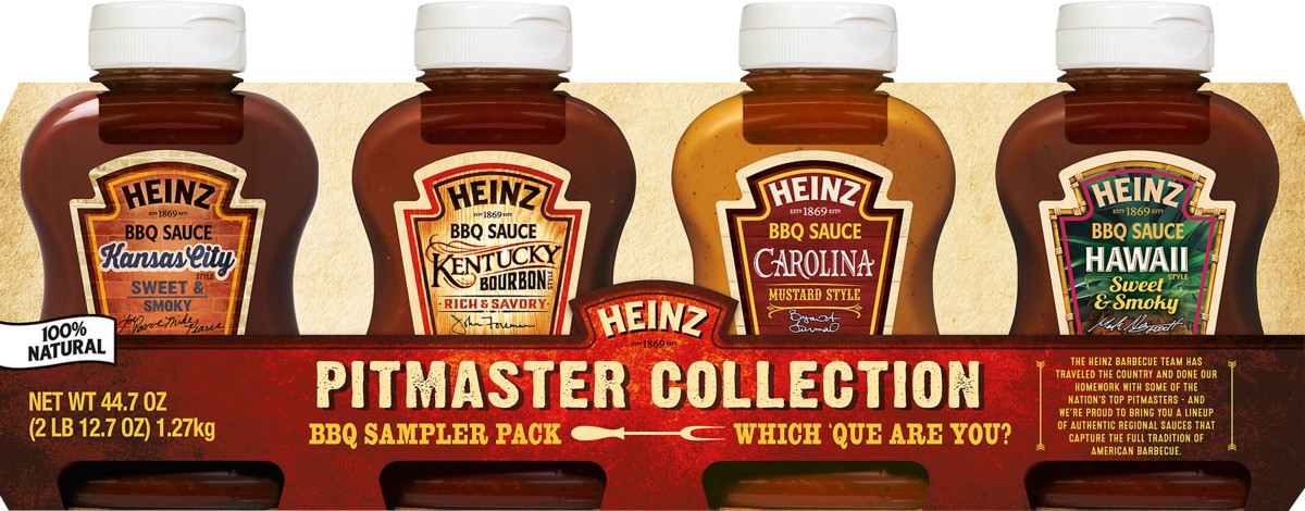 slide 7 of 8, Heinz BBQ Sauce Sampler Pitmaster Collection 4 count Sleeve, 44.7 oz