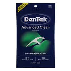 DenTek Flossers, Advanced Clean Dental Floss Picks, No Break & No Shred Floss, 90 Count