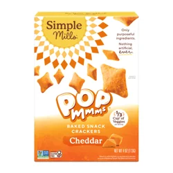 Simple Mills Pop Mmms Cheddar, Veggie Flour Baked Snack Crackers