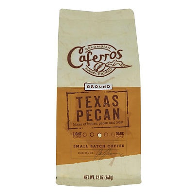 slide 1 of 1, Caferros Texas Pecan Medium Roast Ground Coffee, 12 oz