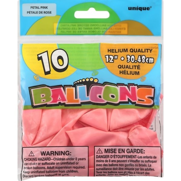 slide 1 of 1, Unique Industries Balloons, Petal Pink, 10 ct
