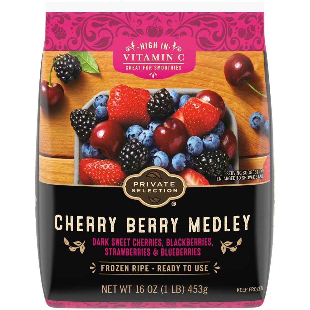 slide 1 of 4, Private Selection Cherry Berry Medley Frozen Fruit, 16 oz