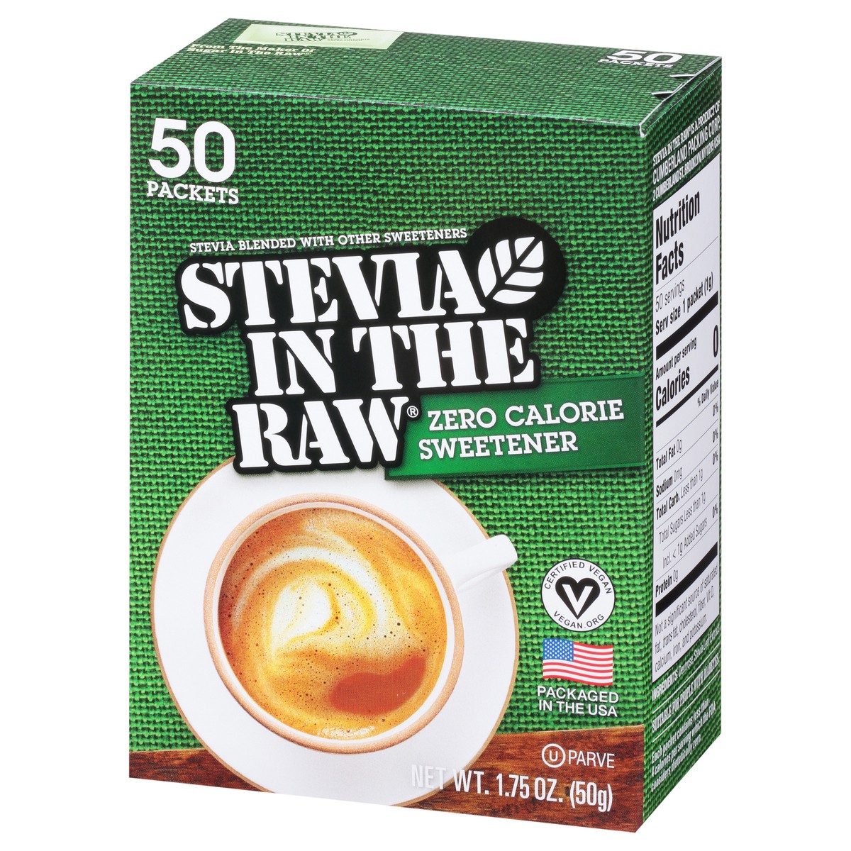 slide 5 of 15, Stevia In The Raw Zero Calorie Sweetener 50 ct Packets, 1.75 oz