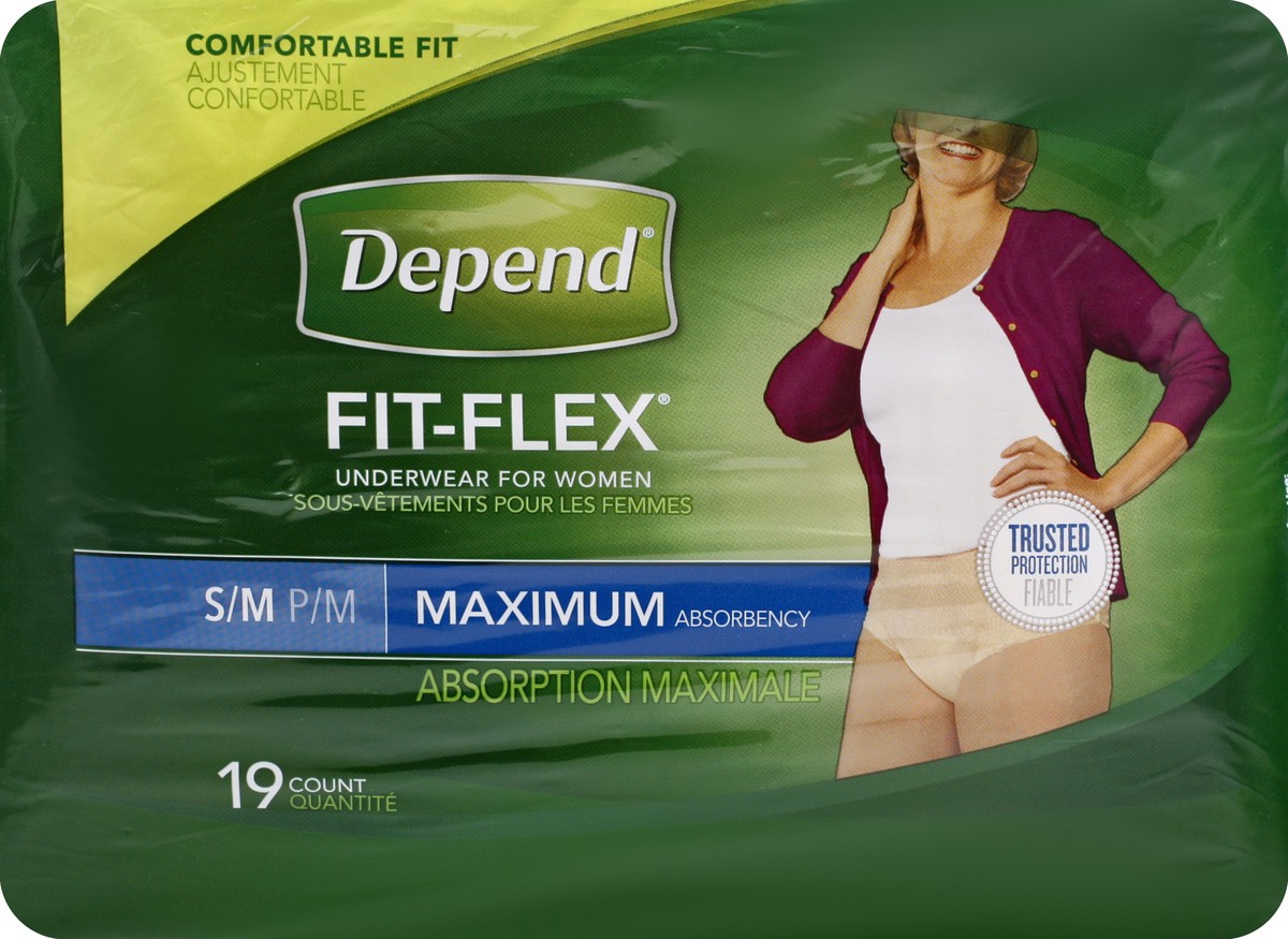 slide 5 of 6, Depend Underwear For Women, Maximum Absorbency, S/M, 19 ct