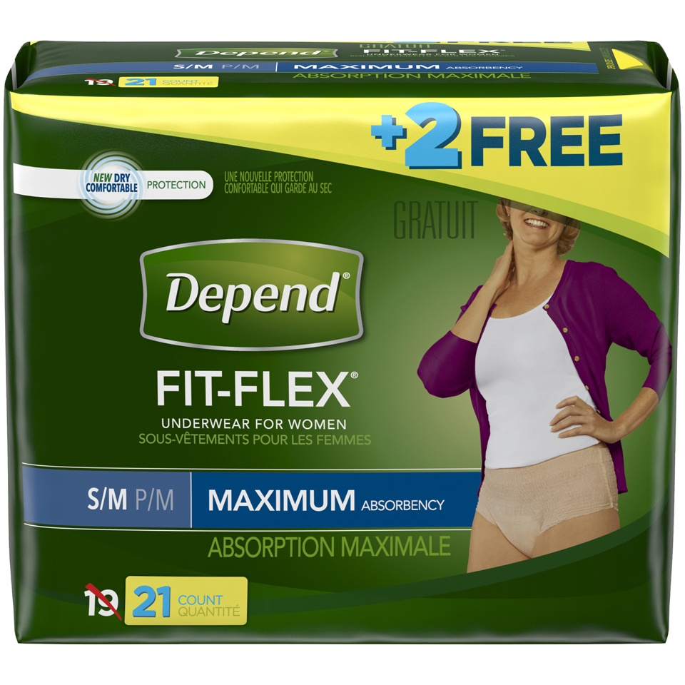 slide 1 of 6, Depend Underwear For Women, Maximum Absorbency, S/M, 19 ct