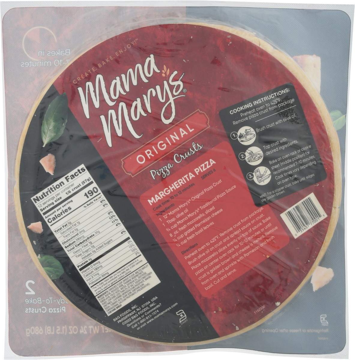 slide 4 of 12, Mama Mary's Ready-to-Bake Original Pizza Crusts 2 ea, 2 ct