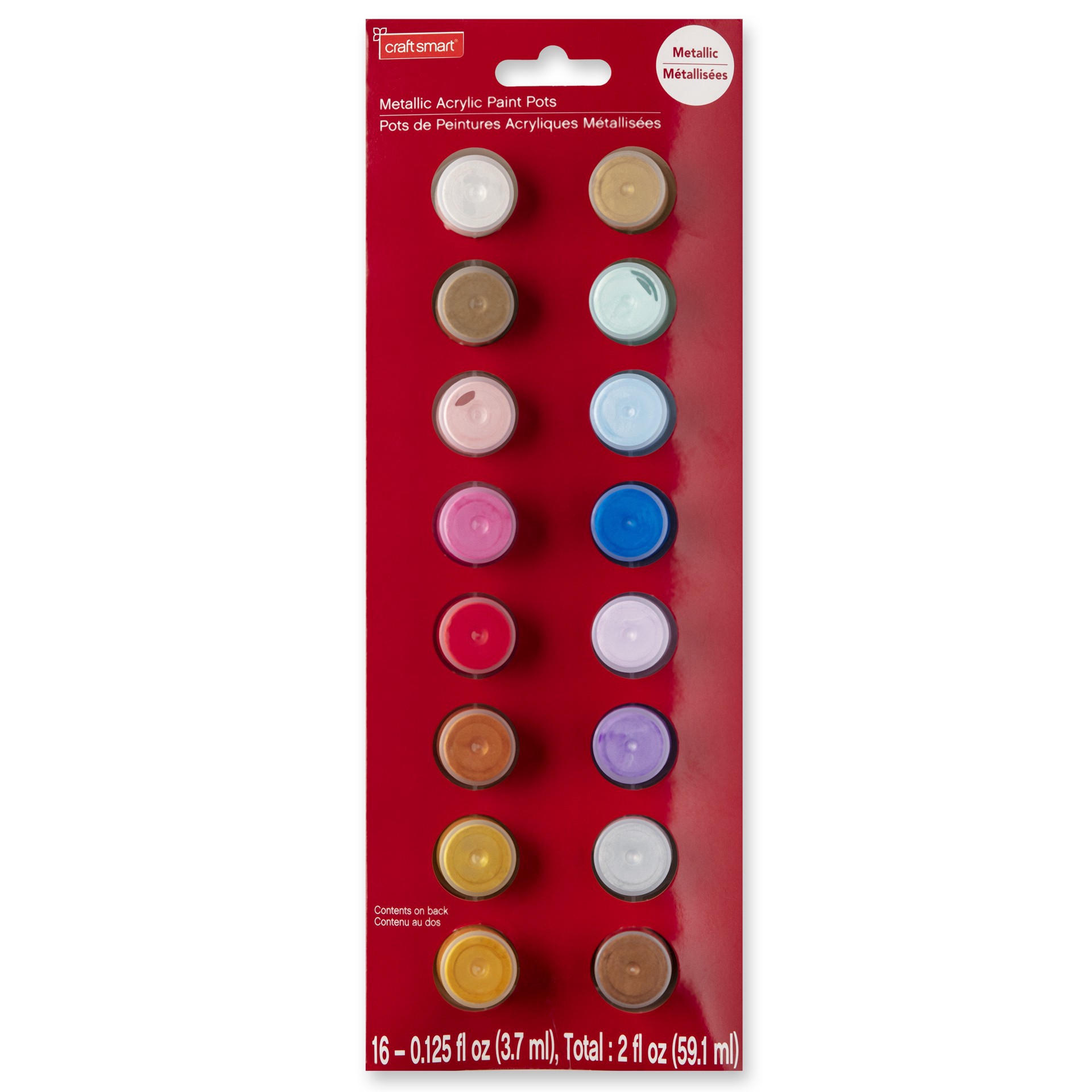 slide 3 of 5, Metallic Acrylic Paint Pot Set By Craft Smart, 2 fl oz