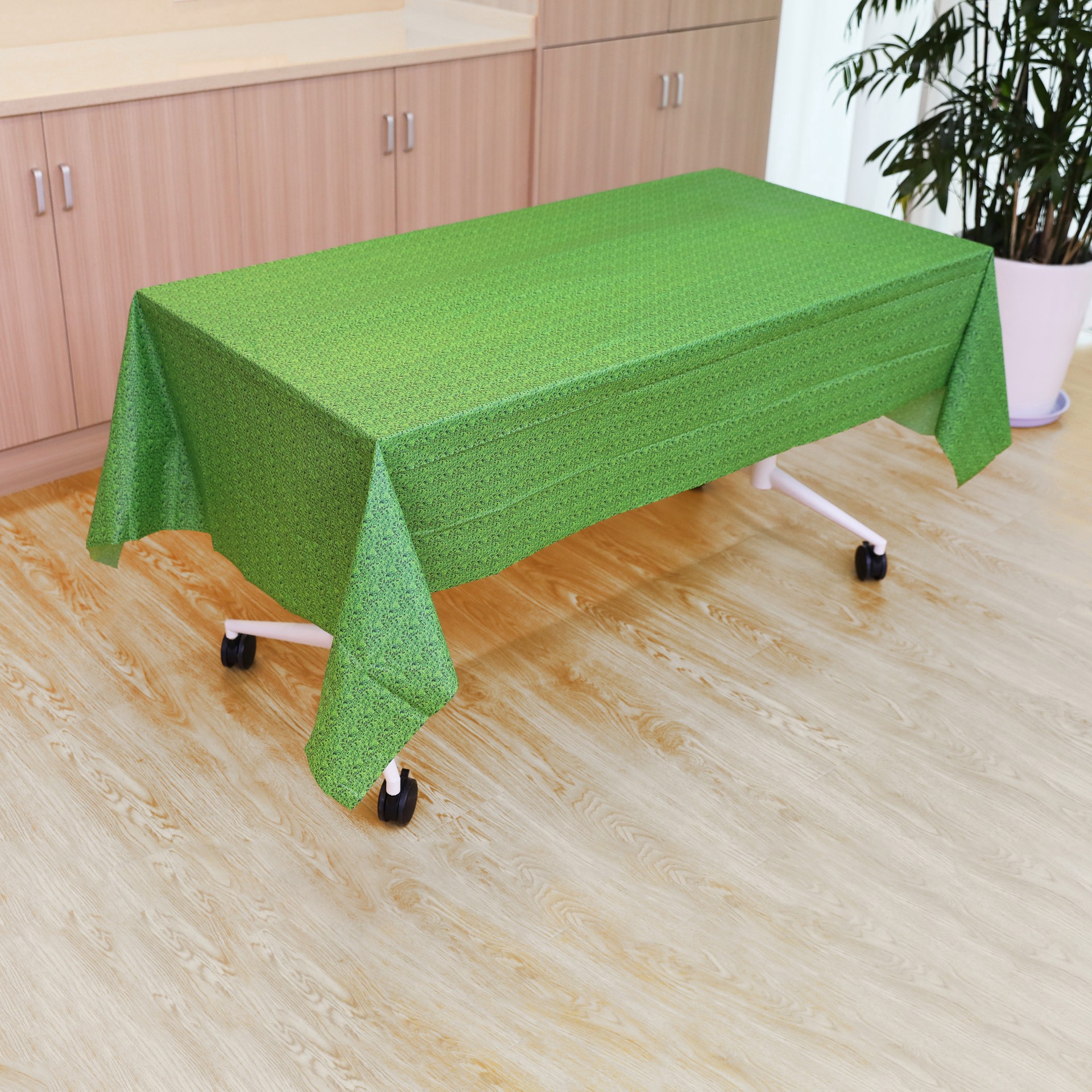 slide 2 of 3, 54" X 108" Sports Grass Plastic Table Cover By Celebrate It, 54 in x 108 in