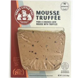 Three Little Pigs Pork & Chicken Liver Mousse Truffee 5.5 oz