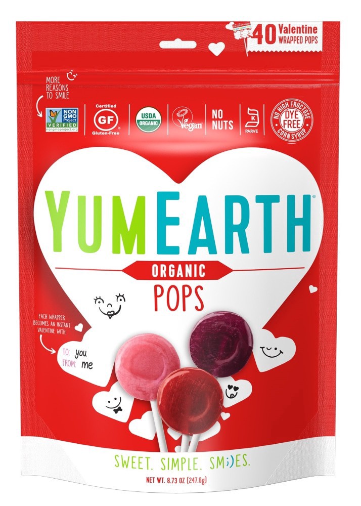 slide 1 of 2, YumEarth Organic Valentines Lollipops, 8.73 oz