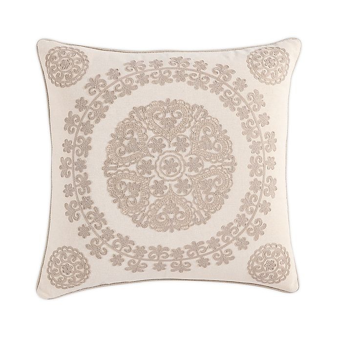 slide 1 of 3, Morgan Home Medallion Square Throw Pillow Cover - Taupe, 1 ct
