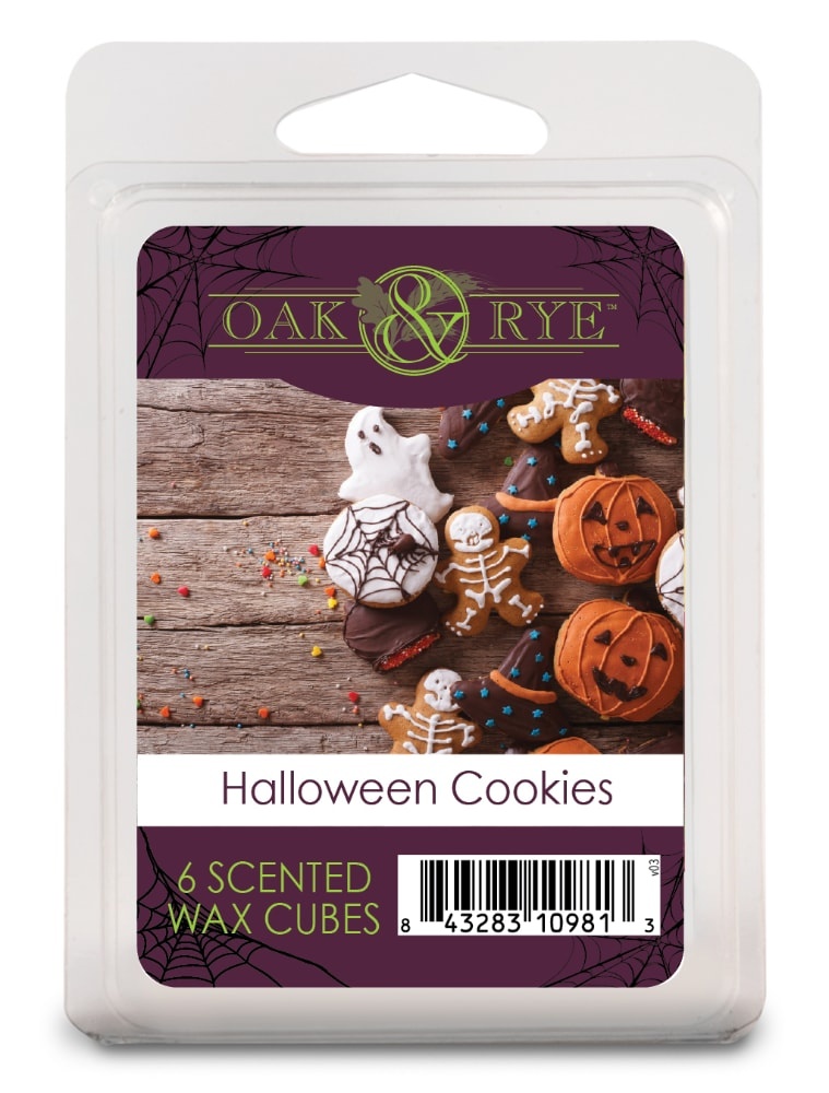 slide 1 of 1, Oak & Rye Halloween Cookies Scented Wax Cubes, 6 ct
