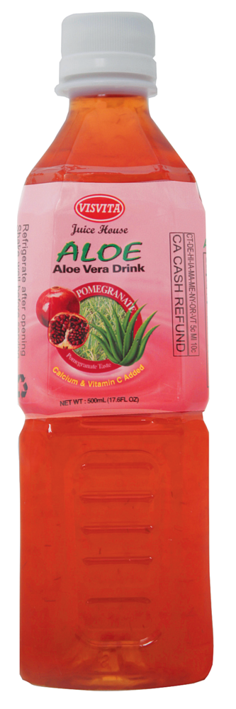 slide 1 of 1, Visvita Aloe Vera Pomegranate Juice- 17.6 fl oz, 17.6 fl oz