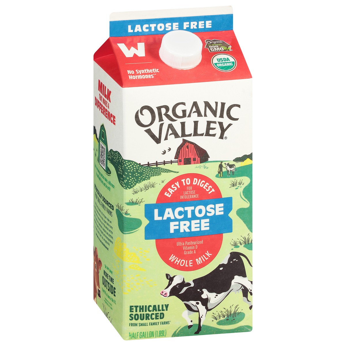 slide 2 of 9, Organic Valley Lactose Free Whole Milk 0.5 gal, 64 oz