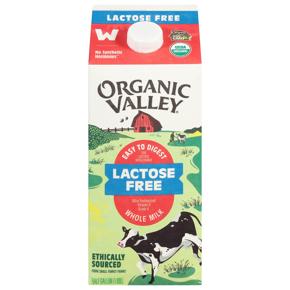 slide 1 of 9, Organic Valley Lactose Free Whole Milk 0.5 gal, 64 oz
