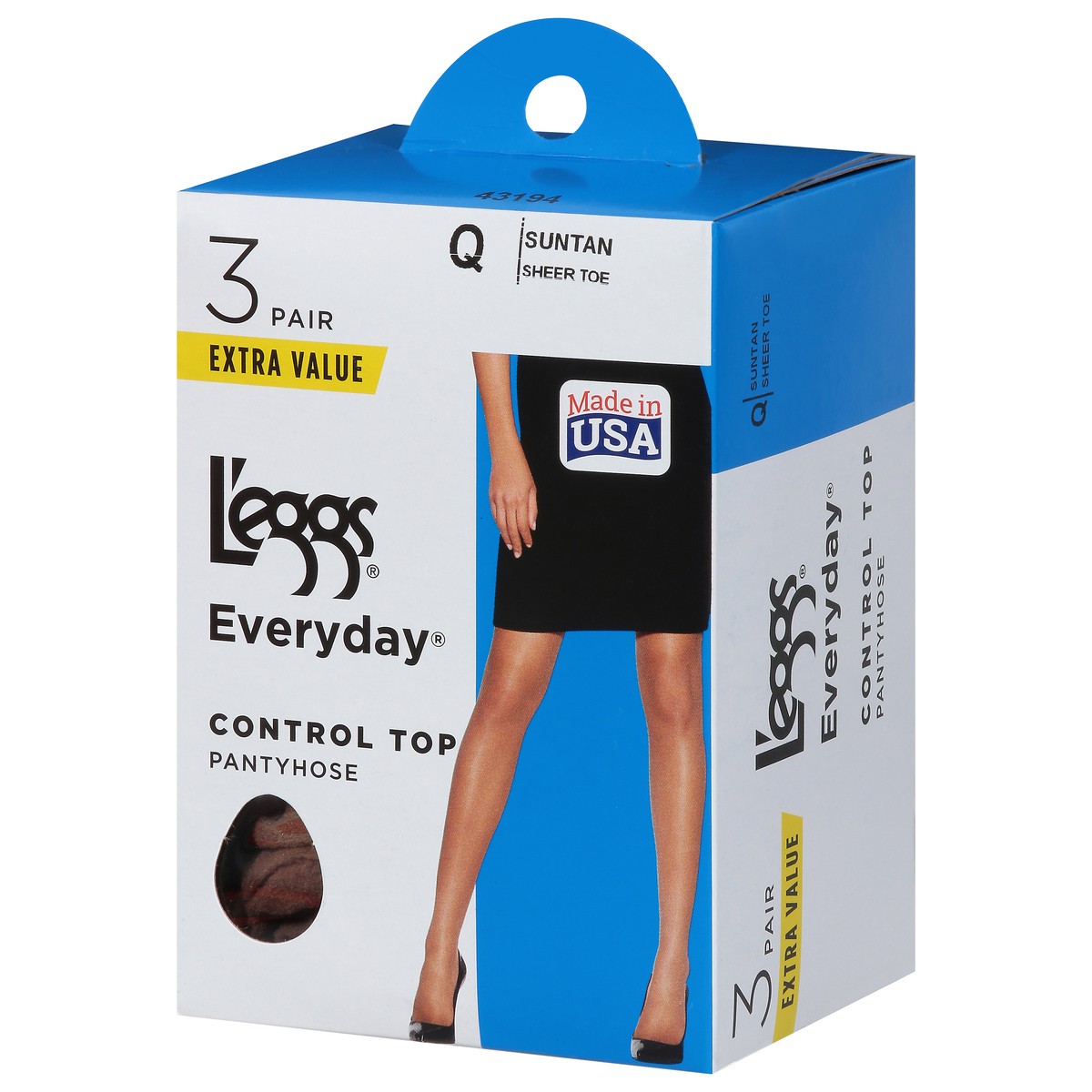 slide 3 of 9, L'eggs Everyday Extra Value Q Suntan Sheer Toe Control Top Pantyhose 3 ea, 3 ct