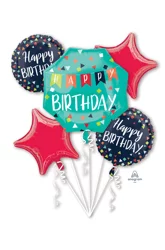 Party City Helium Balloon Bouquet Celebrate, 5 Count