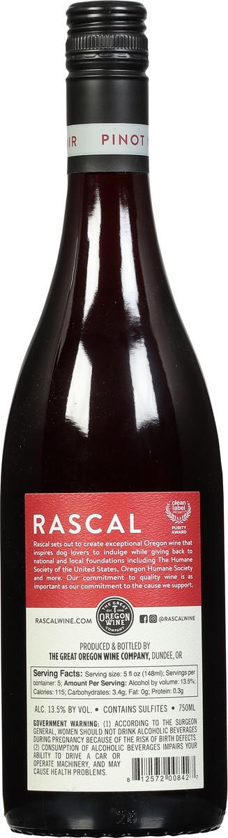 slide 5 of 9, Rascal Oregon Pinot Noir 750 ml, 750 ml