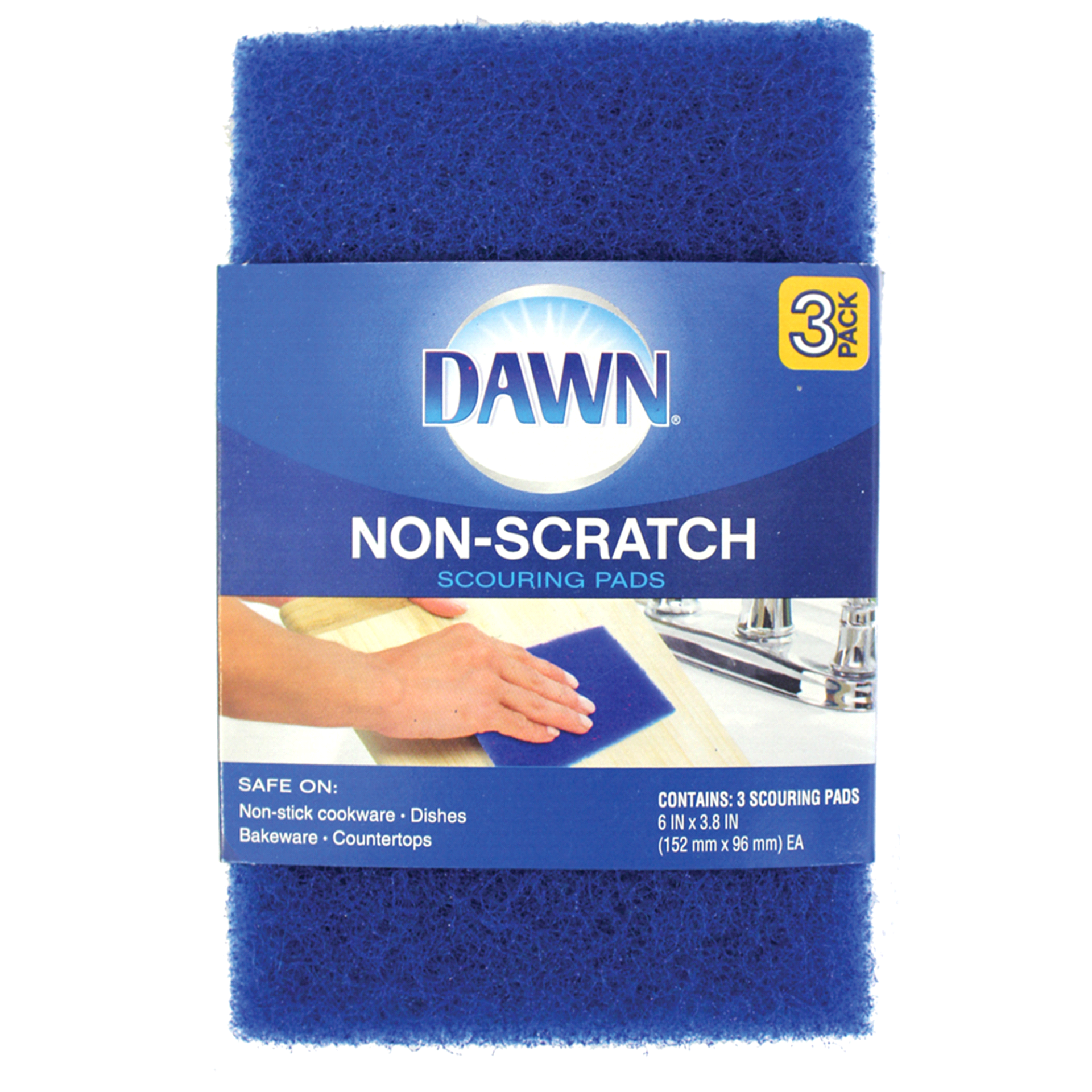 slide 1 of 1, Dawn Non-Scratch Scouring Pad, 3 ct