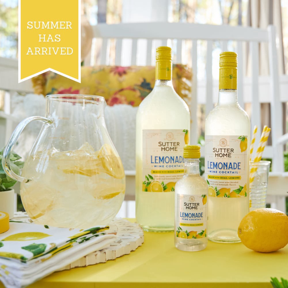 slide 3 of 6, Sutter Home Lemonade Wine Cocktail 4 - 187 ml Bottles, 4 ct; 187 ml