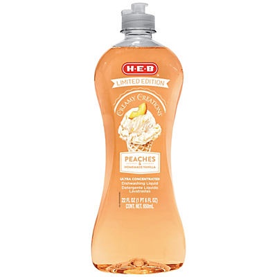 slide 1 of 1, H-E-B Limited Edition Ultra ConcentratedCreamy Creations Peaches & Vanilla Dish Soap, 22 oz