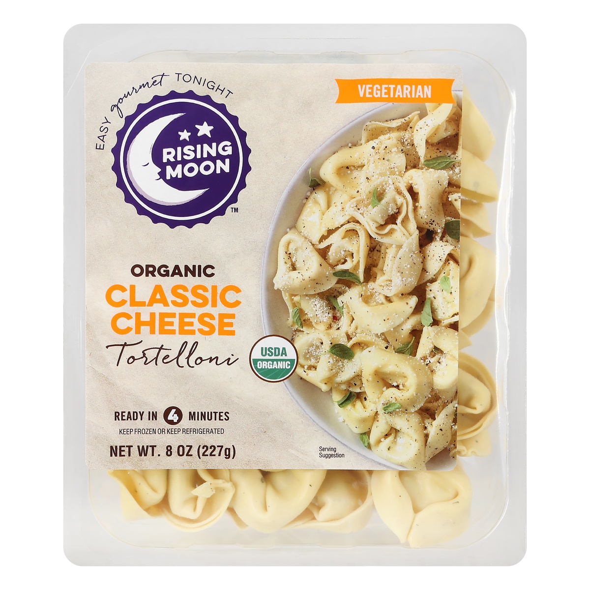 slide 1 of 1, Rising Moon Organic Four Cheese Tortelloni, 8 oz