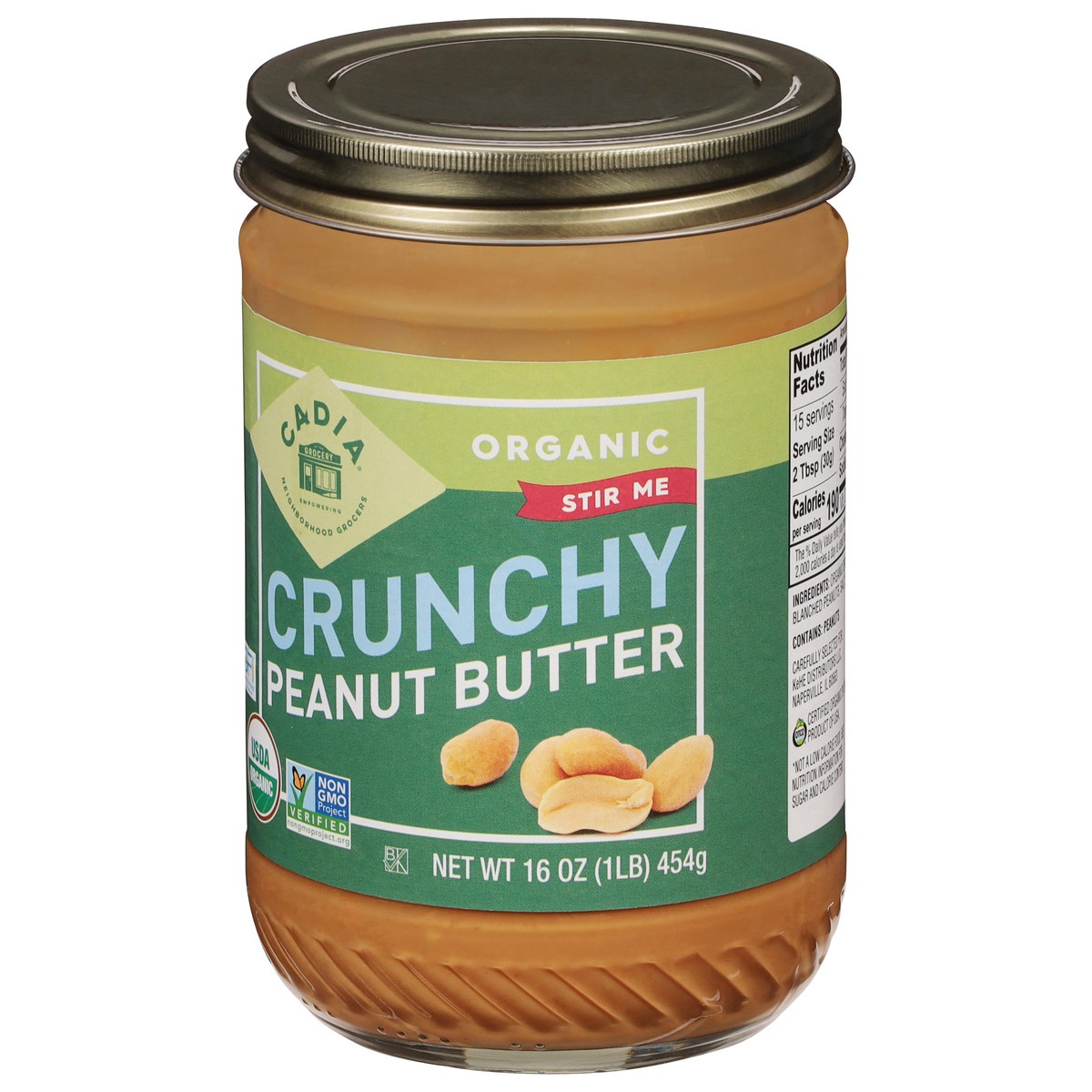 slide 3 of 9, Cadia Crunchy Organic Peanut Butter 16 oz, 16 oz