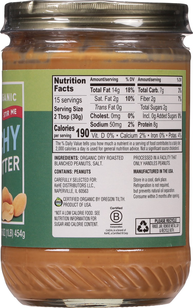 slide 9 of 9, Cadia Crunchy Organic Peanut Butter 16 oz, 16 oz