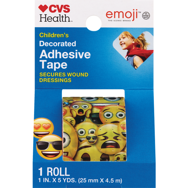 slide 1 of 1, CVS Deco First Aid Tape - Emoji, 1 ct