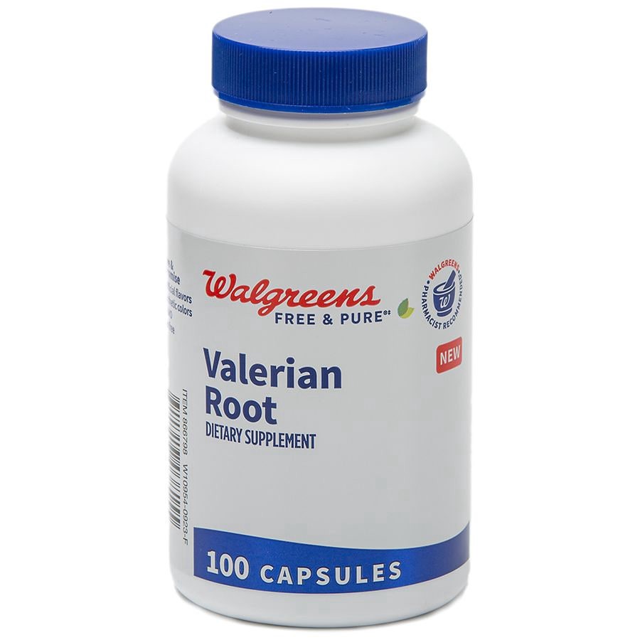 slide 1 of 5, Walgreens Free & Pure Valerian Root Capsules (50 days), 100 ct