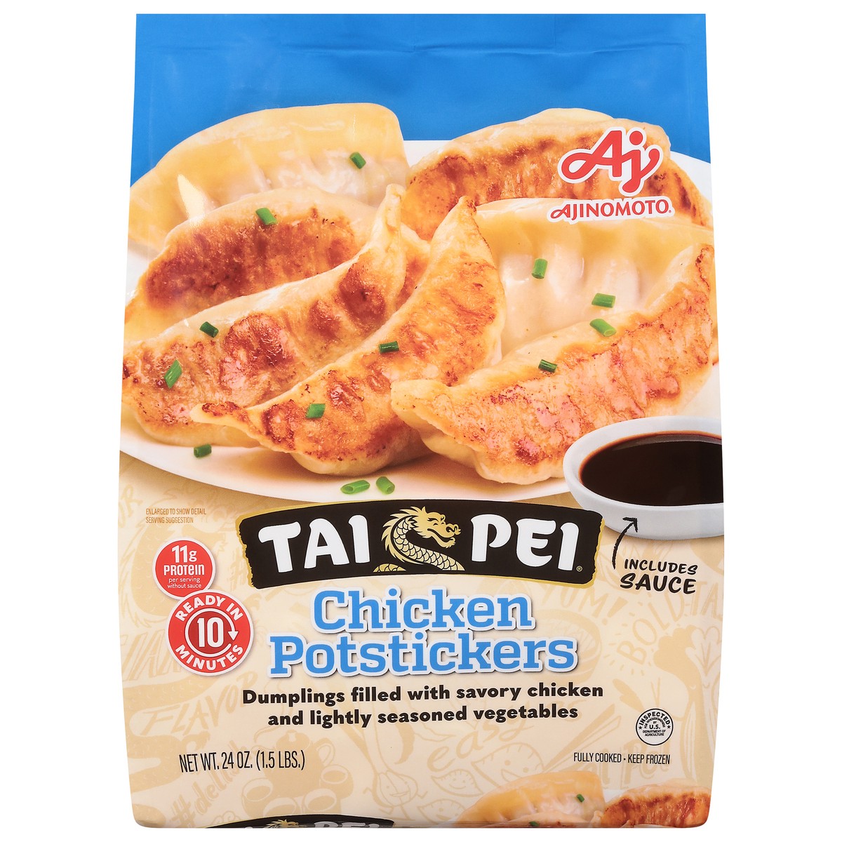 slide 1 of 5, Tai Pei Mini Chicken Potstickers, 24 oz