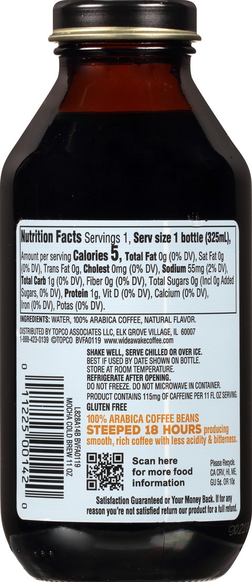 slide 13 of 13, Wide Awake Coffee Co. Unsweetened Cold Brew Mocha Coffee Drink - 11 oz, 11 oz