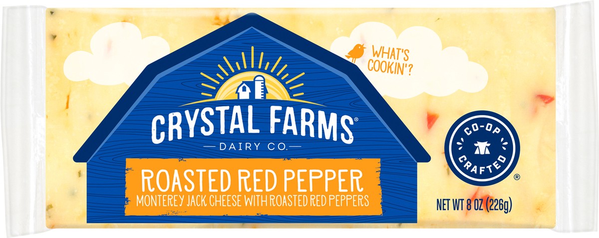 slide 5 of 6, Crystal Farms Monterey Jack with Roasted Red Pepper, 8 oz