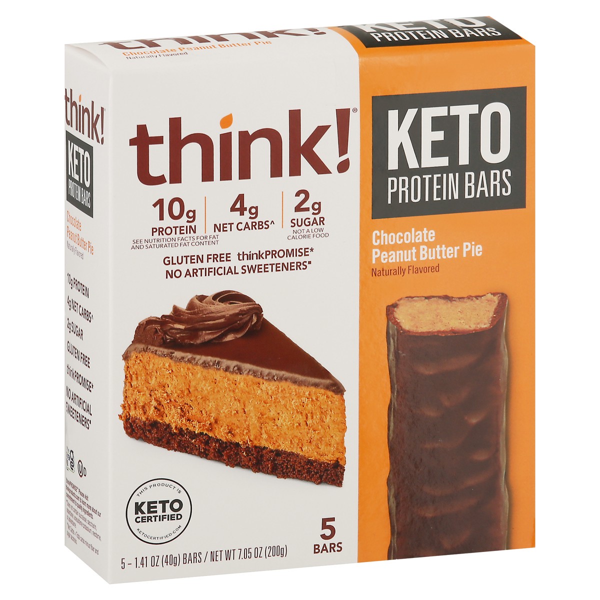 slide 2 of 9, think! Delight Chocolate Peanut Butter Pie Protein Bar 5 - 1.41 oz Bars, 5 ct