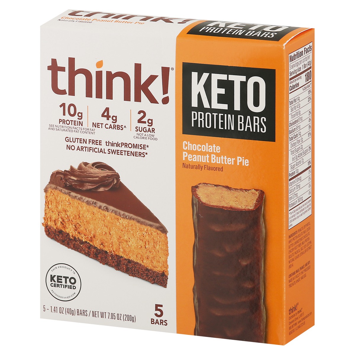 slide 7 of 9, think! Delight Chocolate Peanut Butter Pie Protein Bar 5 - 1.41 oz Bars, 5 ct