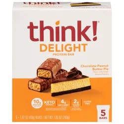 Think! Delight Chocolate Peanut Butter Pie Protein Bar - 5 - 1.41 oz Bars