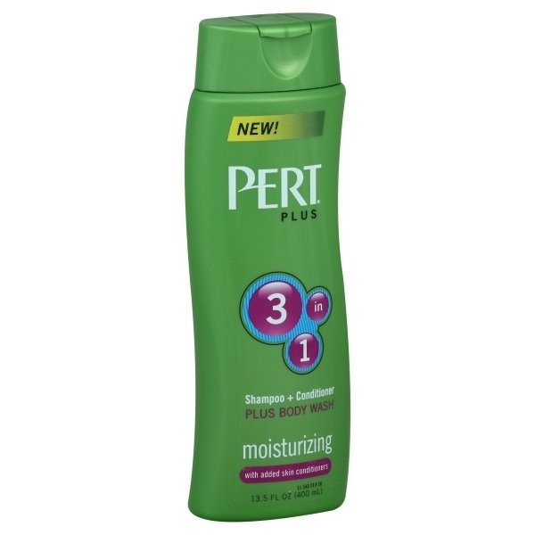 slide 1 of 1, Pert Shampoo + Conditioner Plus Body Wash, 3 in 1, Moisturizing, 13.5 oz