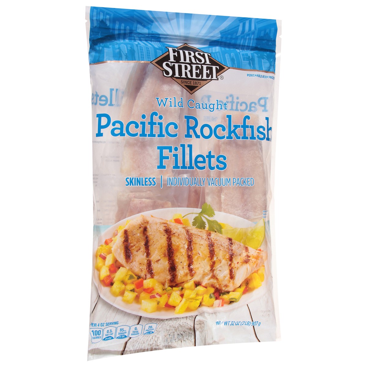slide 3 of 4, First Street Wild Caught Pacific Rockfish Fillets, 2 lb