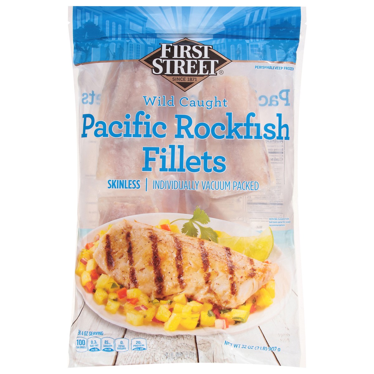 slide 1 of 4, First Street Wild Caught Pacific Rockfish Fillets, 2 lb