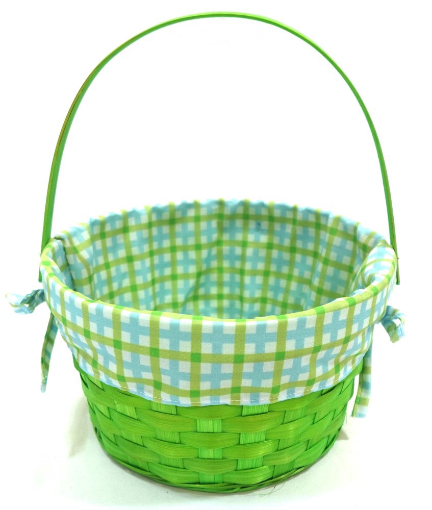 slide 3 of 3, HH 8.5in Lined Bamboo Basket - Green, 8.5 in