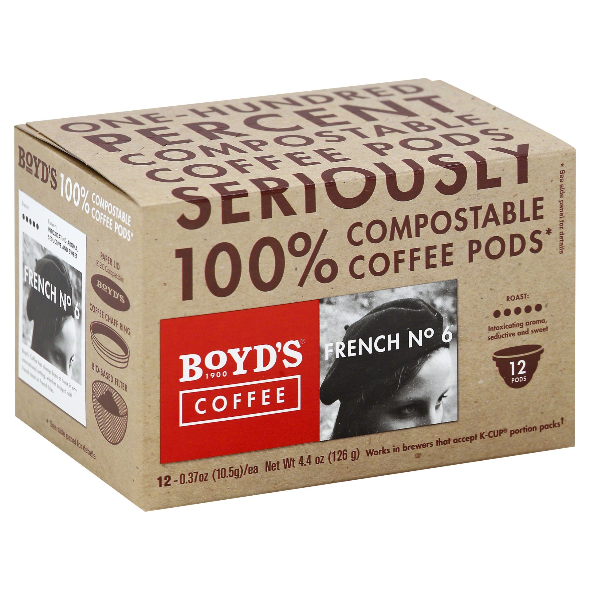 slide 1 of 1, Boyd's Coffee French NO 6 Single Serves, 12 ct
